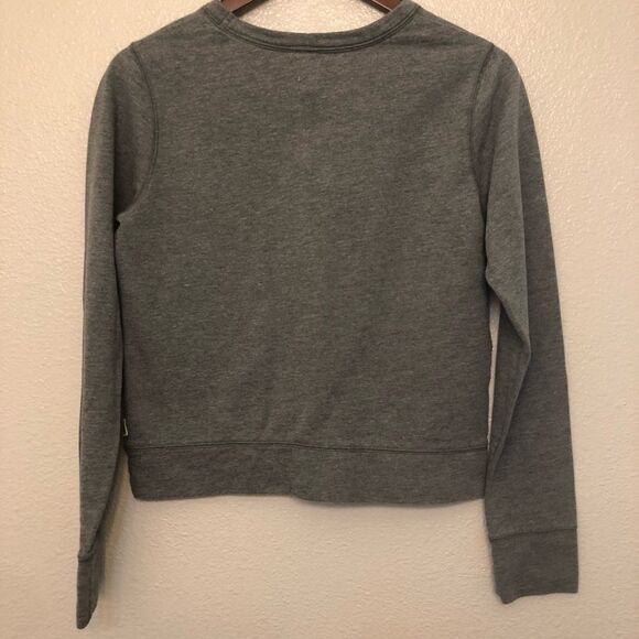 Tom's Aztec Gray crewneck long sleeve cropped pullover Sweatshirt -M - Picture 9 of 9